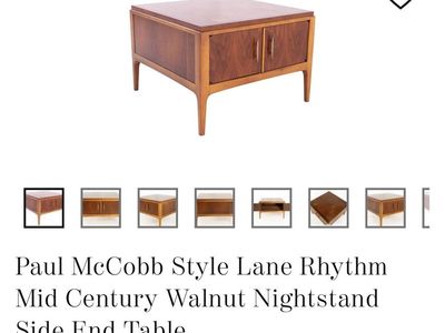 Vintage Lane Rhythm / Paul McCobb Mid-Century Cabinet Side Table
