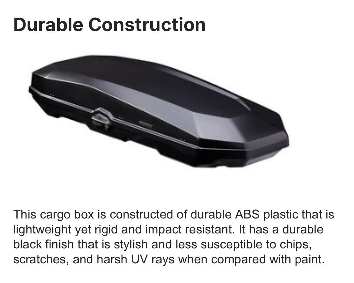 Rooftop Cargo Carrier Box Hard Shell Yakima CBX XL