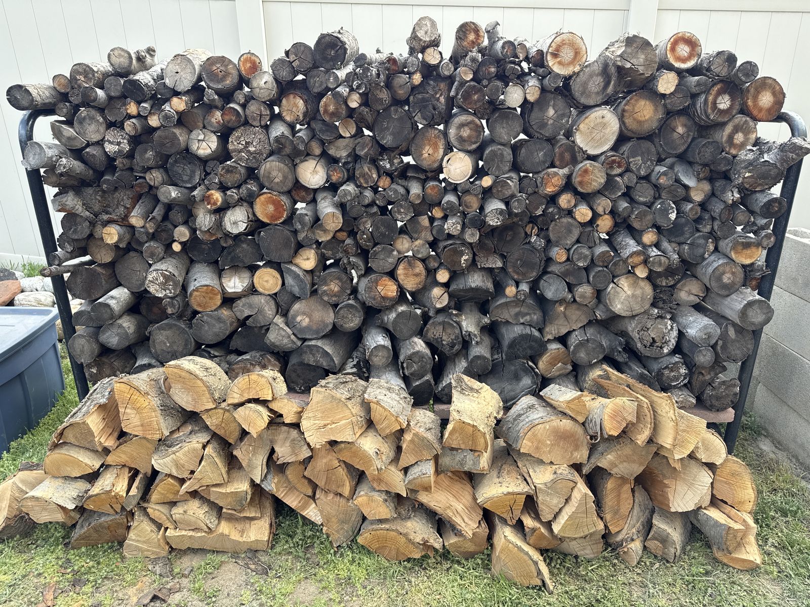 Cut & Split FireWood, Rack, & Totes of Kindling