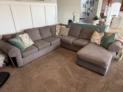Grey Sectional/Couch With Chaise