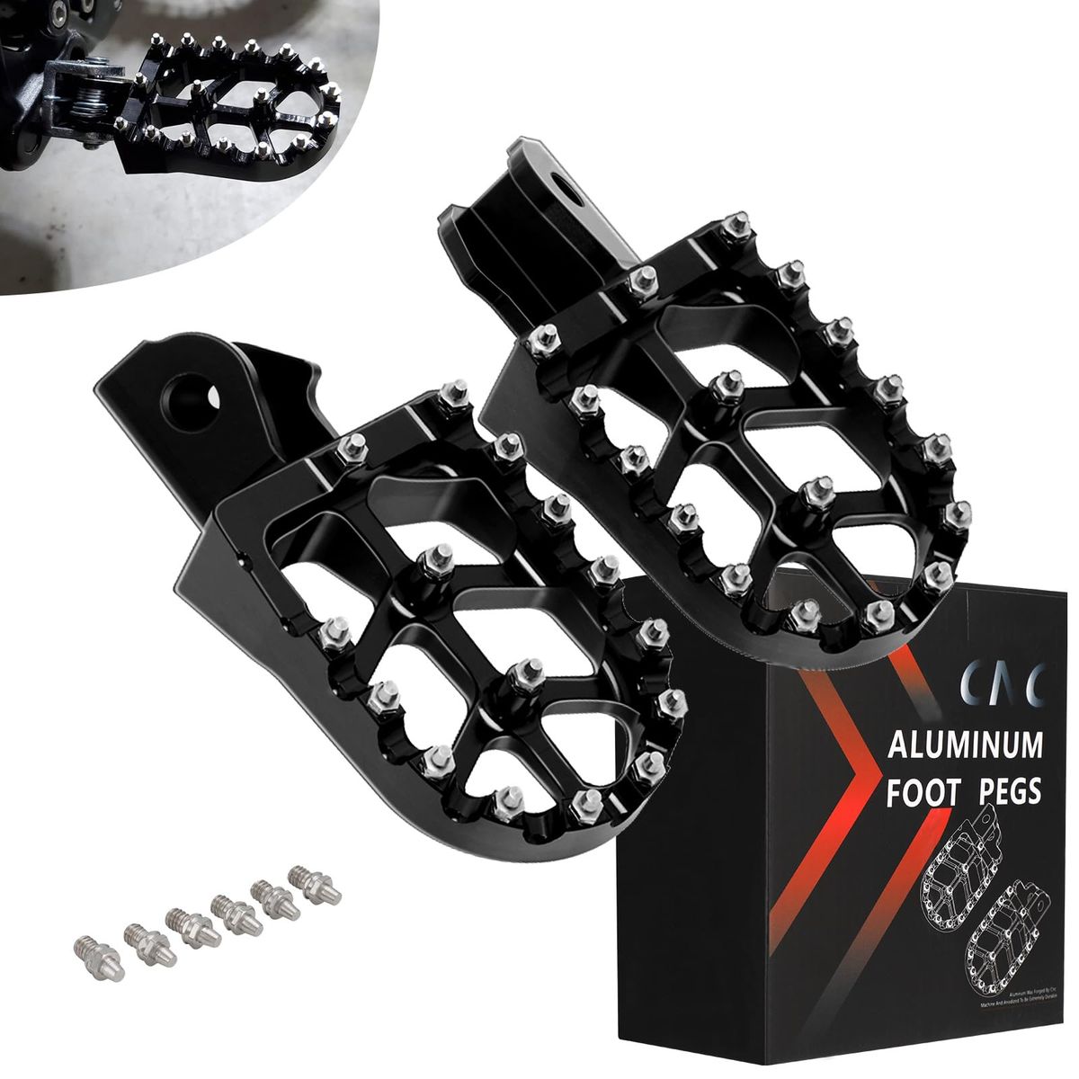 JFG Racing Dirt Bike Foot Pegs – New/Open Box