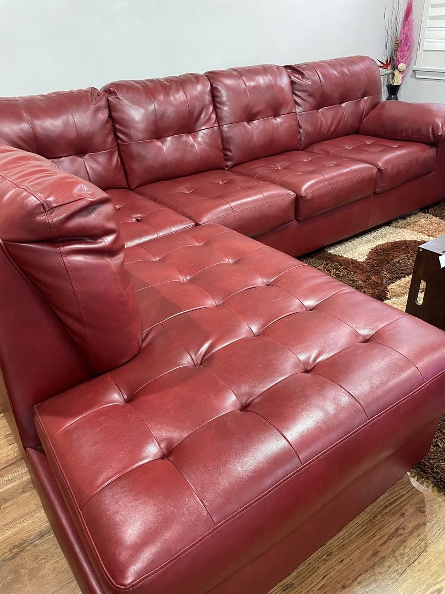 Two piece sectional sofa chaise