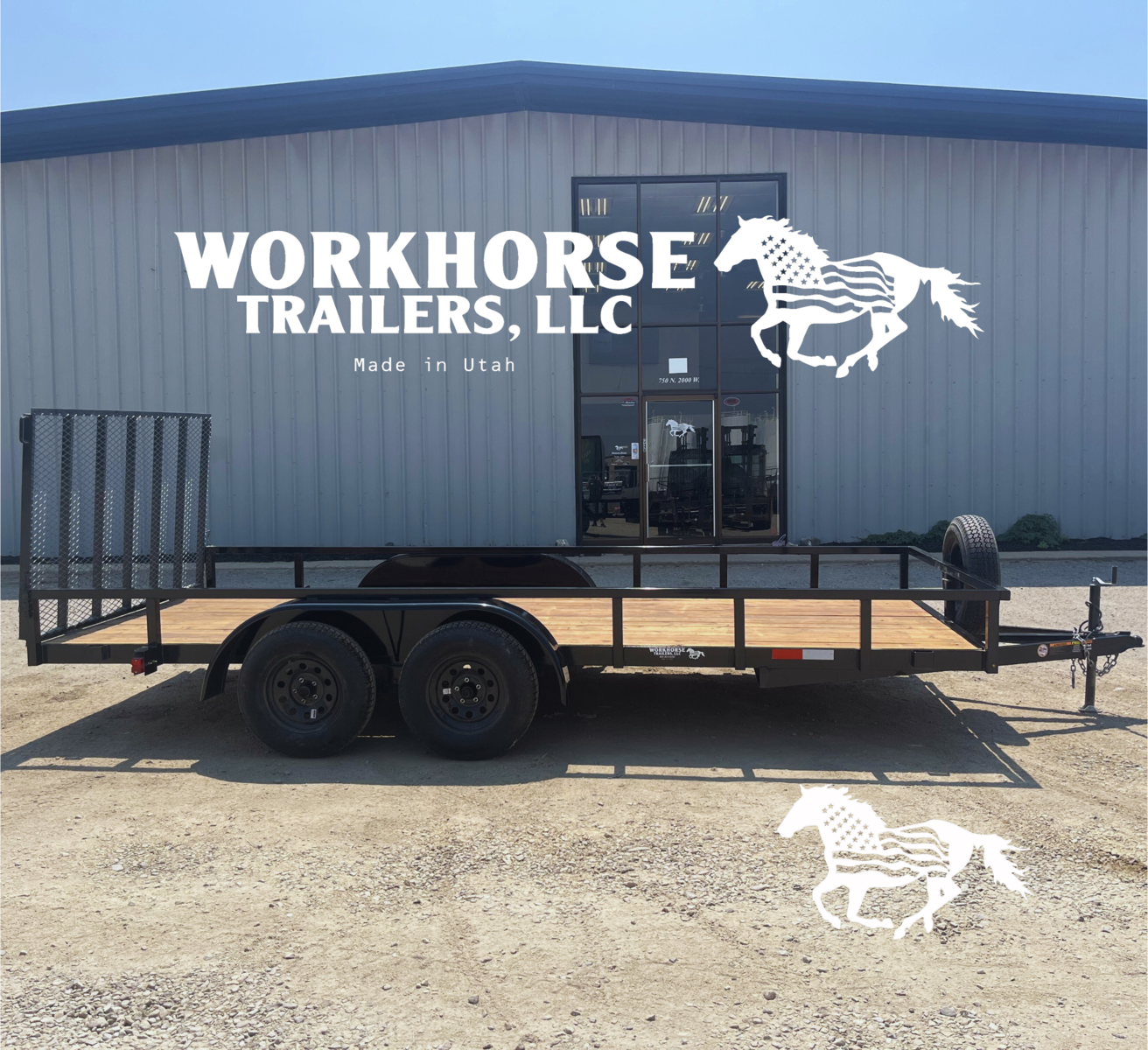 7x16' Workhorse Tandem Utility Trailer Base *SPARE TIRE INCLUDED*