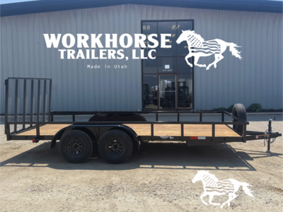 7x16' Workhorse Tandem Utility Trailer Base *SPARE TIRE INCLUDED*