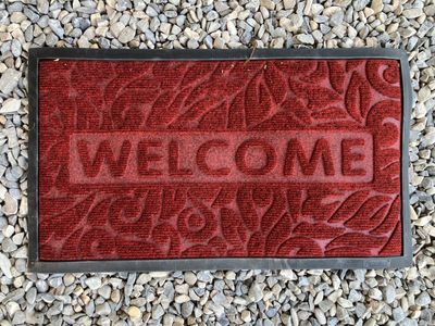Smiry Welcome Mat Indoor Outdoor, All-Season Waterproof Front Door Mat, Sturdy Natural Rubber Doormat, Non-Slip, Easy Clean