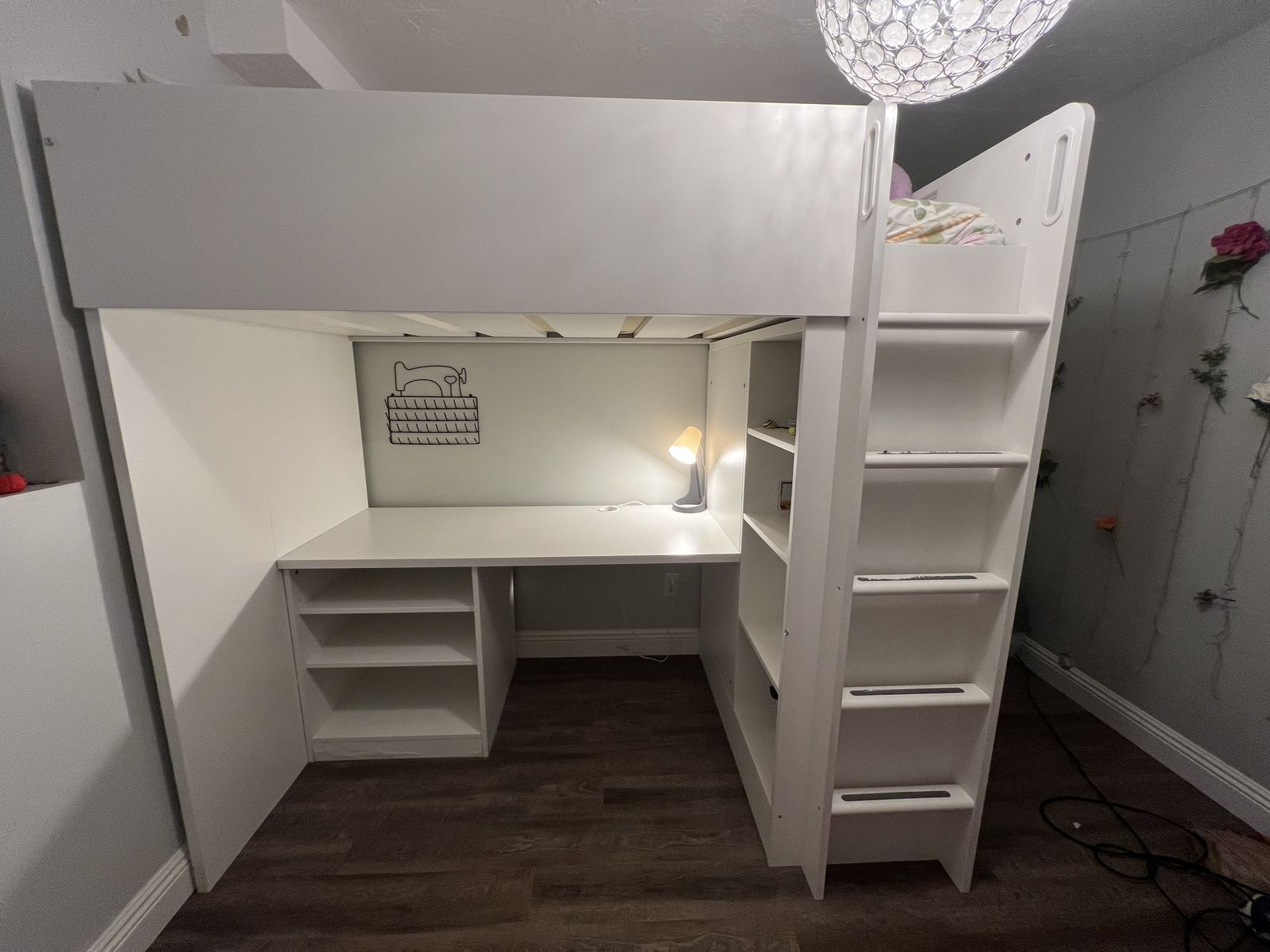 IKEA SMÅSTAD Loft Bed with Desk & Storage - White, Twin Size