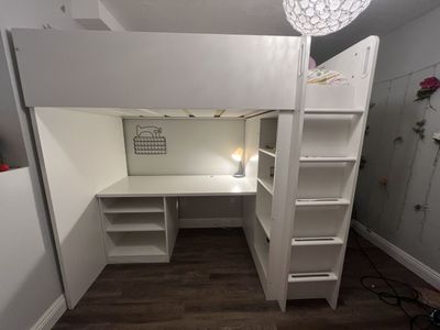 IKEA SMÅSTAD Loft Bed with Desk & Storage - White, Twin Size
