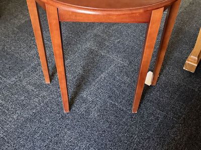 Cherry Half Moon Accent Table- Used by Skyline High Seminary - Must Go by 3 pm on 7/14/26
