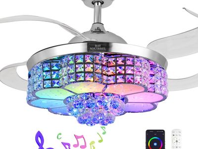 BAYSQUIRREL Retractable Ceiling Fan with Light and Remote/APP Control