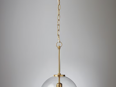 Brand new Origin 21 Haven 1 -Light Brushed gold Modern/contemporary Clear glass Globe Mini Hanging Pendant light
