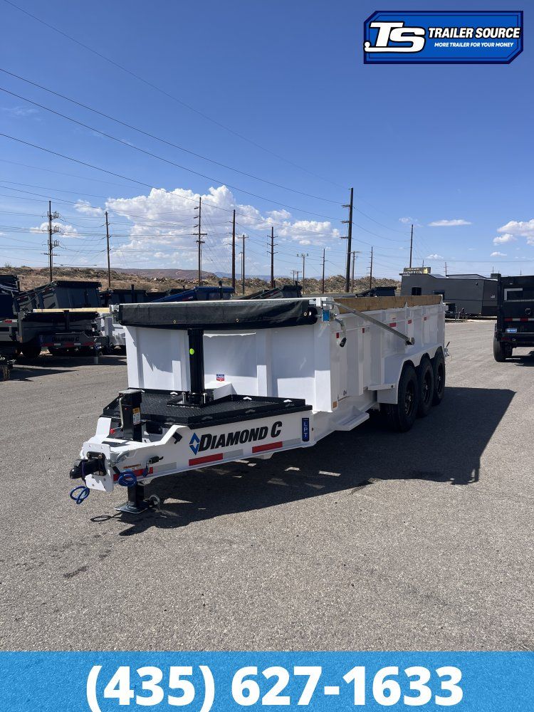 7x16 Diamond C LPT 307 Dump Trailer - 32" Sides - 24K GVWR - 14 Ply Tires, ABS Brakes, Board Brackets