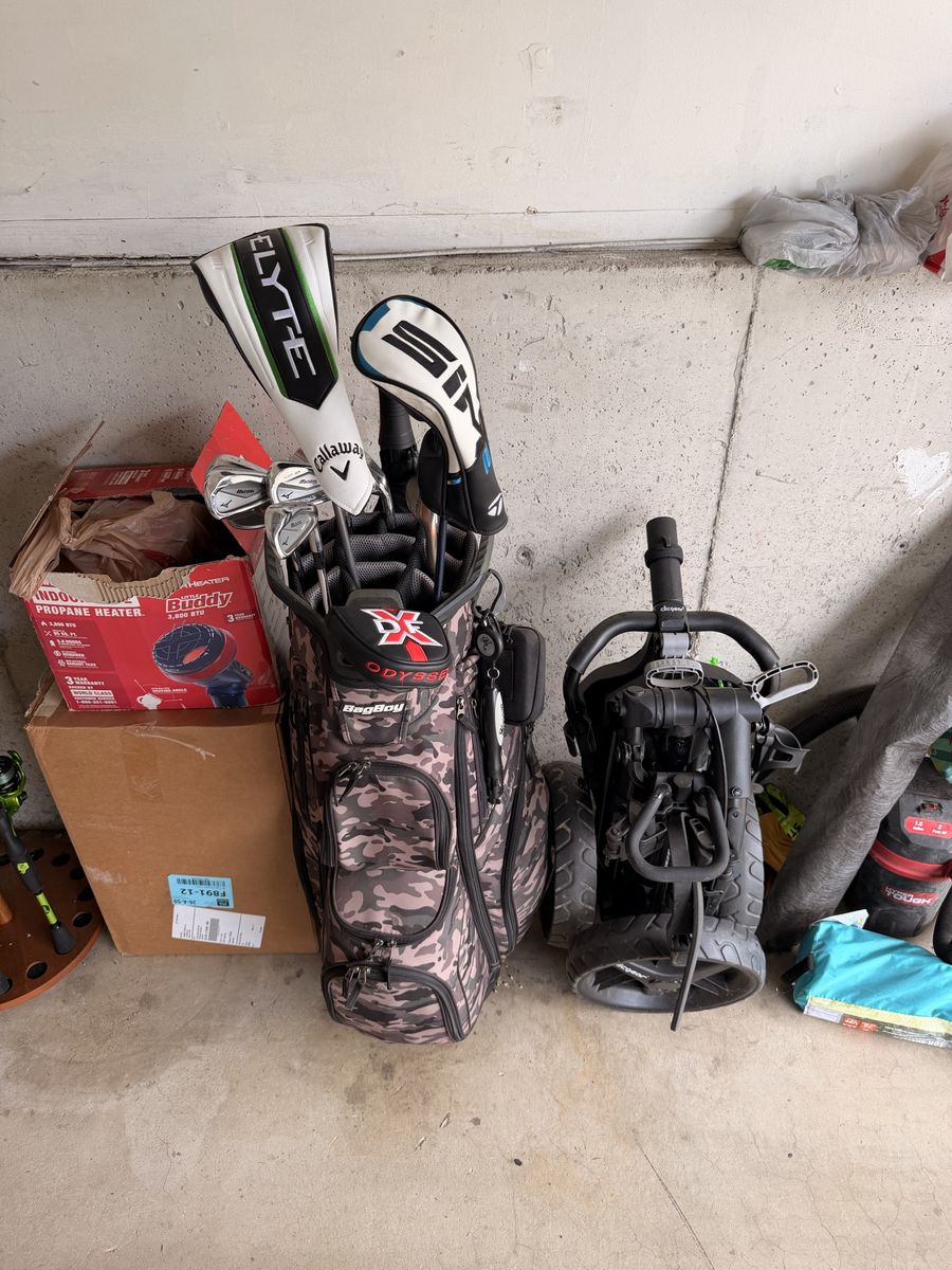 Callaway Elyte Driver & Full Golf Club Set: Mizuno MP63 Irons, T24 Wedges, Taylormade SIM 2, Bag Boy Bag
