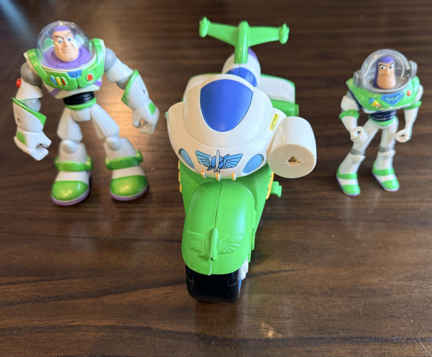 Disney Pixar Vintage Toy Story Buzz Lightyear Action Figures and 2006 Star Squad Motorcycle Lot