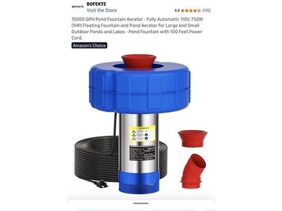 Pond Pump/ Aerator 110v 100 Ft Cord with tie Out