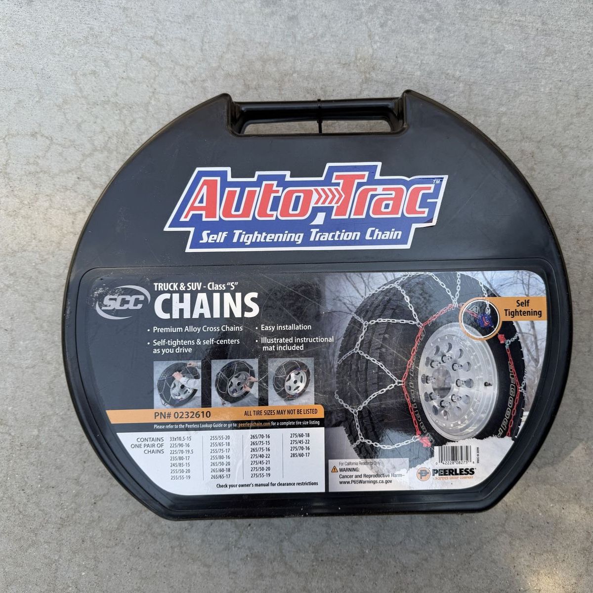 Worth $95. Peerless Auto-Trac Tire Chains Truck & SUV Class S PN# 0232610