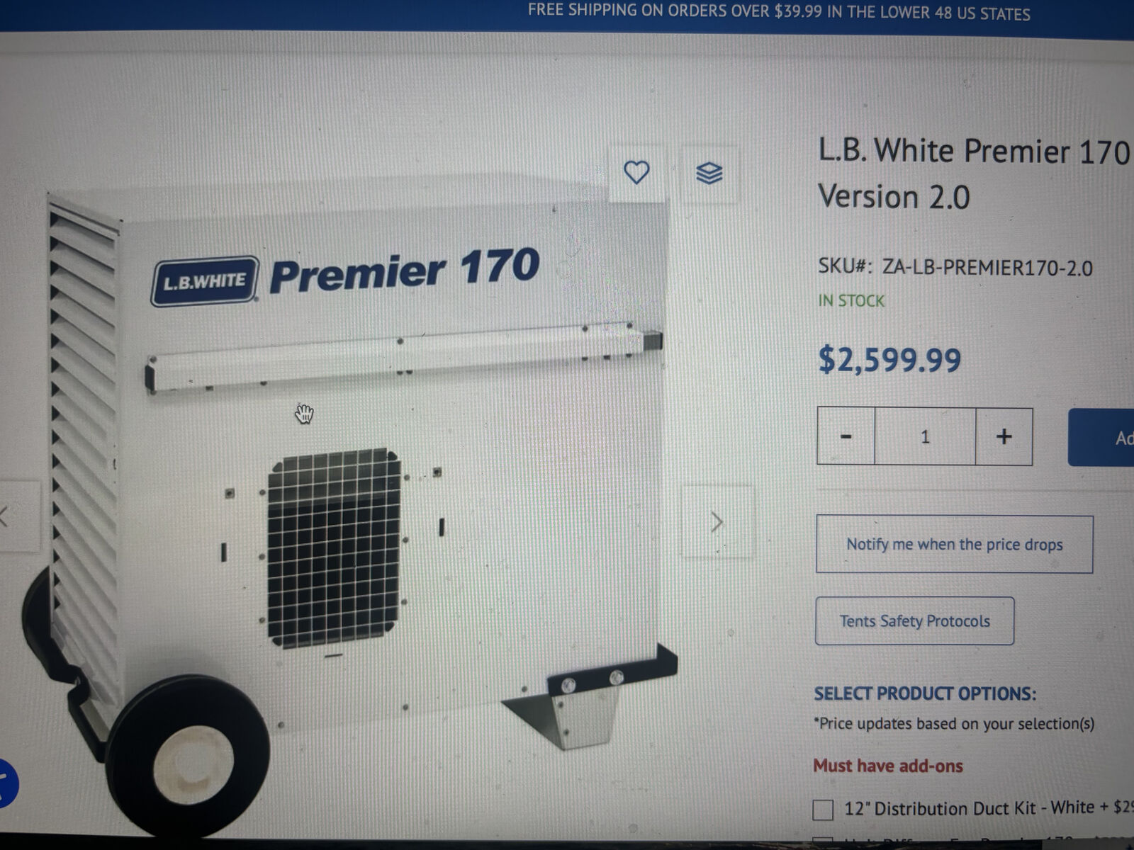 Tent/construction heater Premiere 170