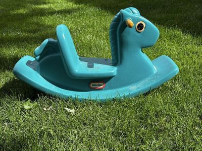 Little Tikes Blue Rocking Horse Toddler Ride-On Toy Indoor/Outdoor