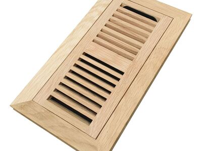 Wood Floor Register, Flush Mount Vent with Damper