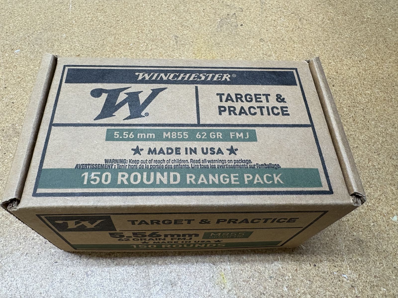 Winchester 5.56 150 rounds M855 green tip