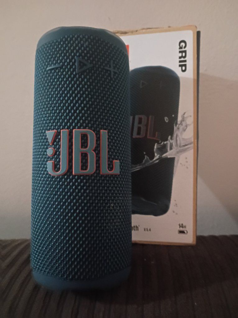 JBL Grip Portable Bluetooth Speaker - Blue, Waterproof with 12 Hours Playtime