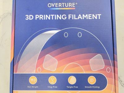 Overture PLA 3D Printing Filament - 1kg White 1.75mm (New in Box)