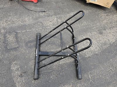 Black Metal Bike Rack - Holds 2 Bicycles, Floor Stand