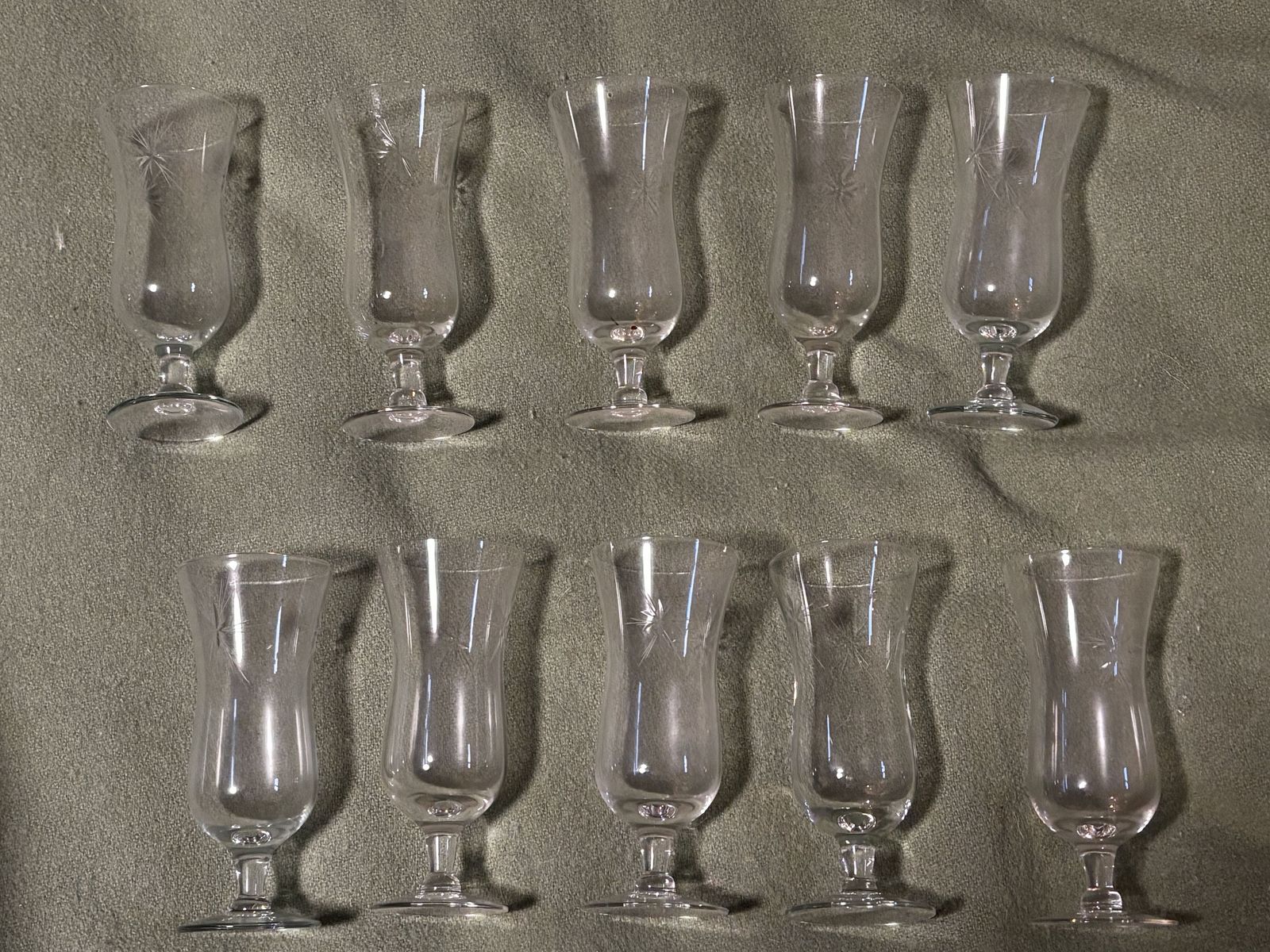 Vintage cut glassware - crystal parfait and vodka or shrimp/fruit cocktail glass
