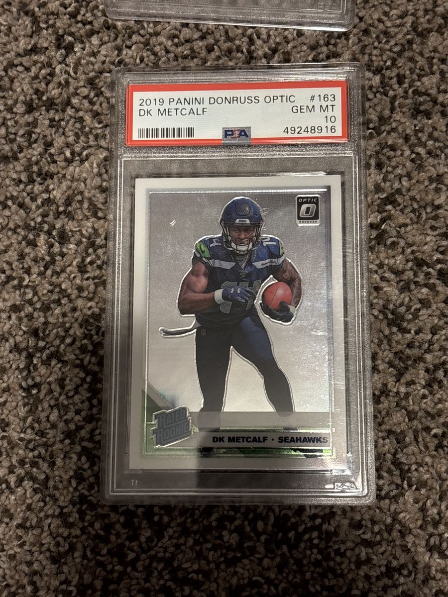 2019 Panini Donruss Optic DK Metcalf #163 PSA 10 Gem Mint Rated Rookie Football Card Seahawks