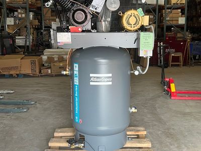 ATLAS Copco Air Compressor Vertical Tank-mounted 120 Gal. 1CR10TS120V23V3IS, Grey CRS-2