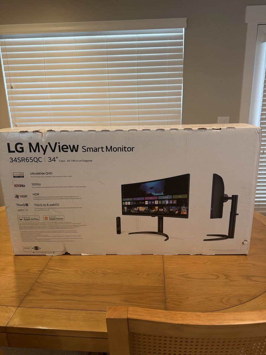 LG MyView 34SR65QC 34" Ultrawide QHD 100Hz Smart Monitor
