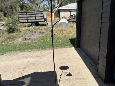 Black Metal Floor Lamp with Main Torchiere and Adjustable Reading Light