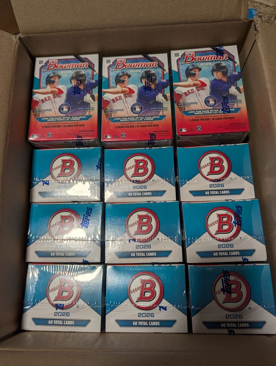 2026 Topps MLB Bowman Baseball Blaster Value Box - Lot of 15