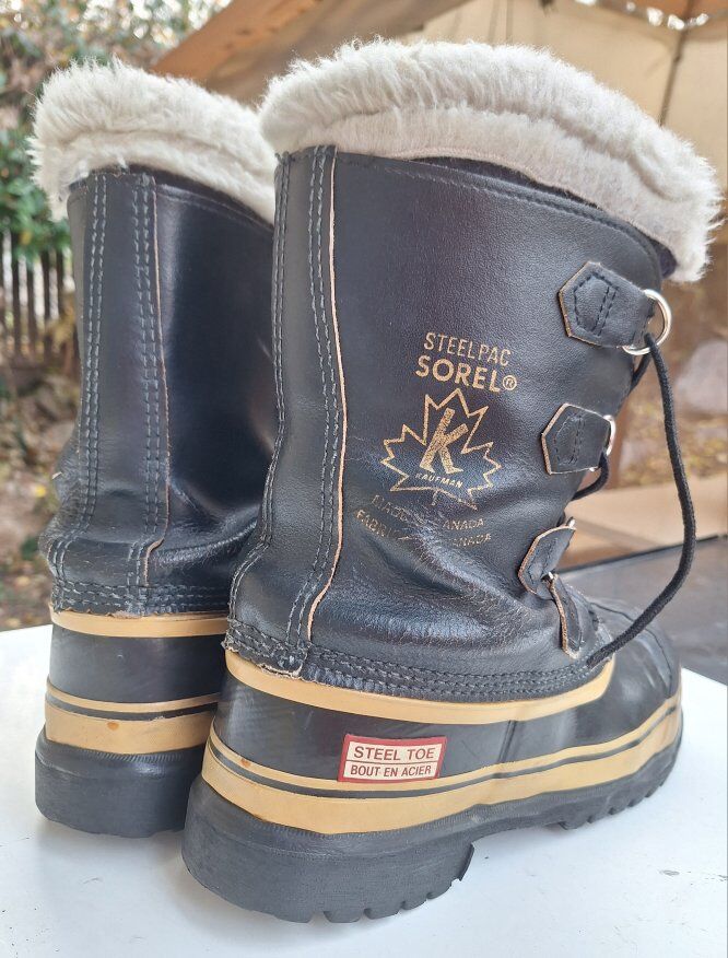 Mens Sorel Steel Pac Winter Boots size 6 Steel Toe