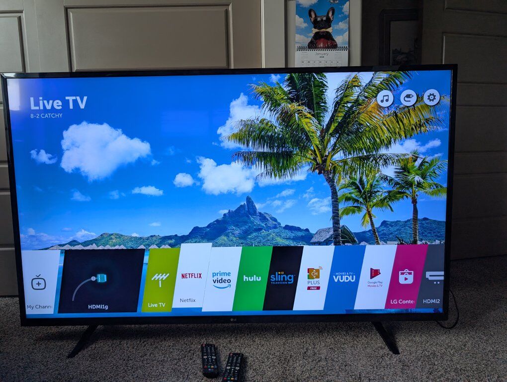 65" LG Smart TV W/ 2 Remotes Works Perfect