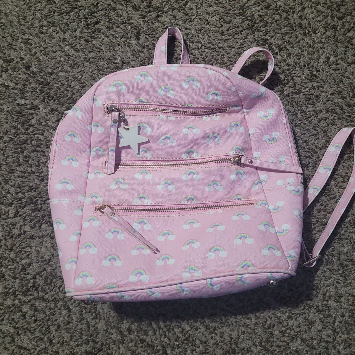 small pink bagpack