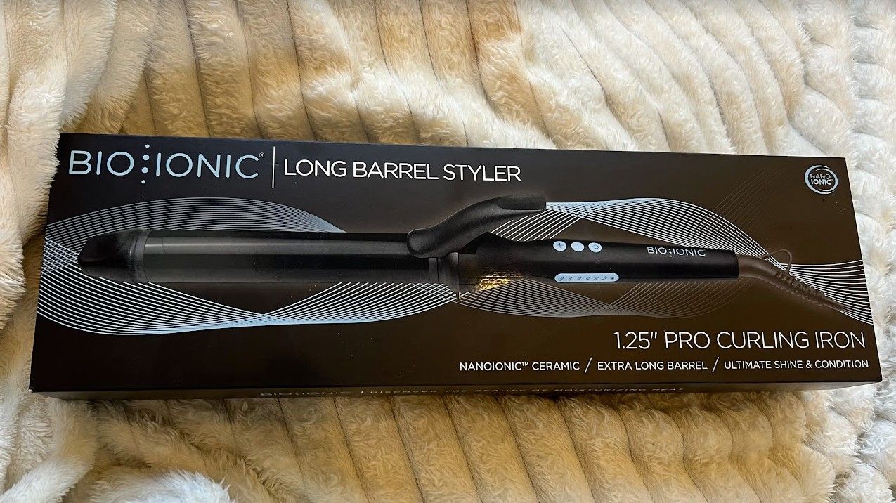 BIO IONIC Long Barrel Styler 1.25" PRO Curling Iron - NanoIonic Ceramic, Extra Long Barrel