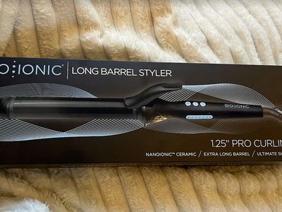 BIO IONIC Long Barrel Styler 1.25" PRO Curling Iron - NanoIonic Ceramic, Extra Long Barrel