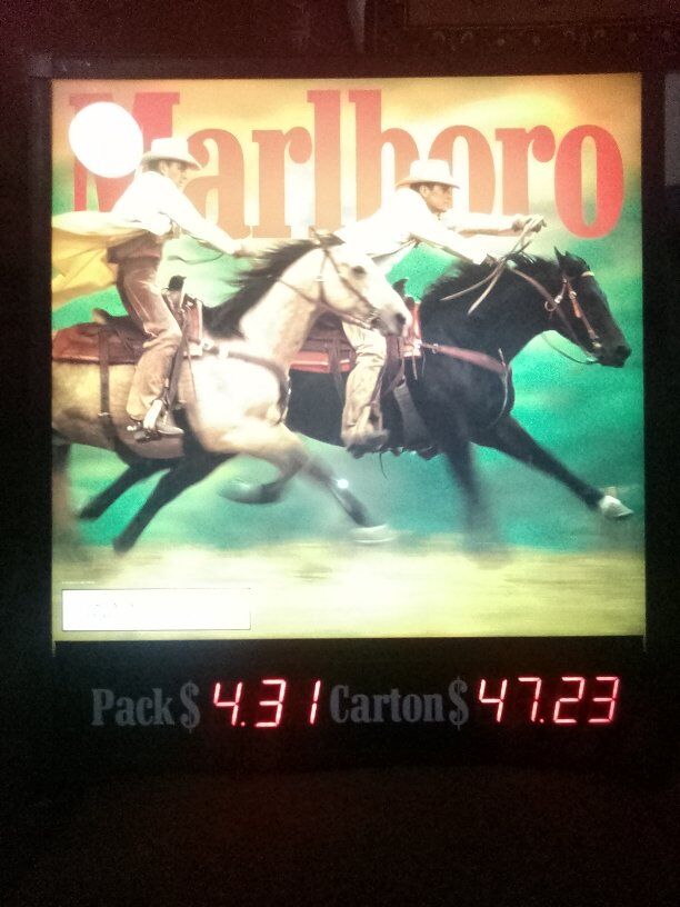 vintage Marlboro man light up sign advertisement