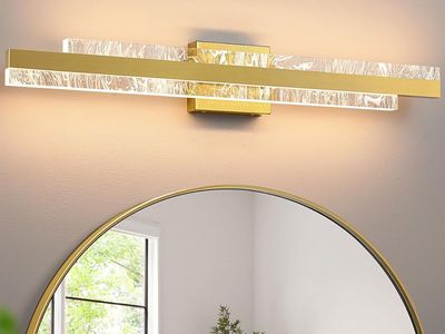 32" Modern Dimmable LED Bathroom Vanity Light, Brushed Gold