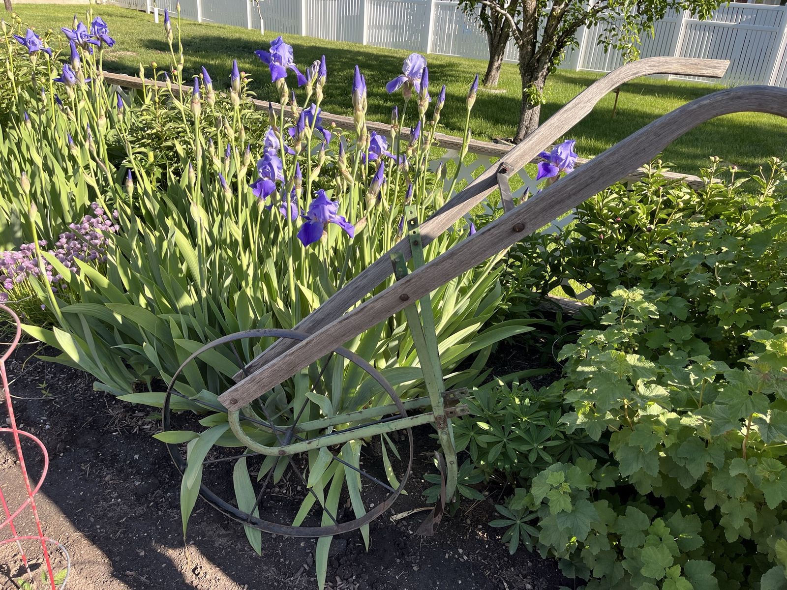 Deluxe Antique Garden Push Wheel Plow/Hoe with Extra Attachment -Yard Art/Decor