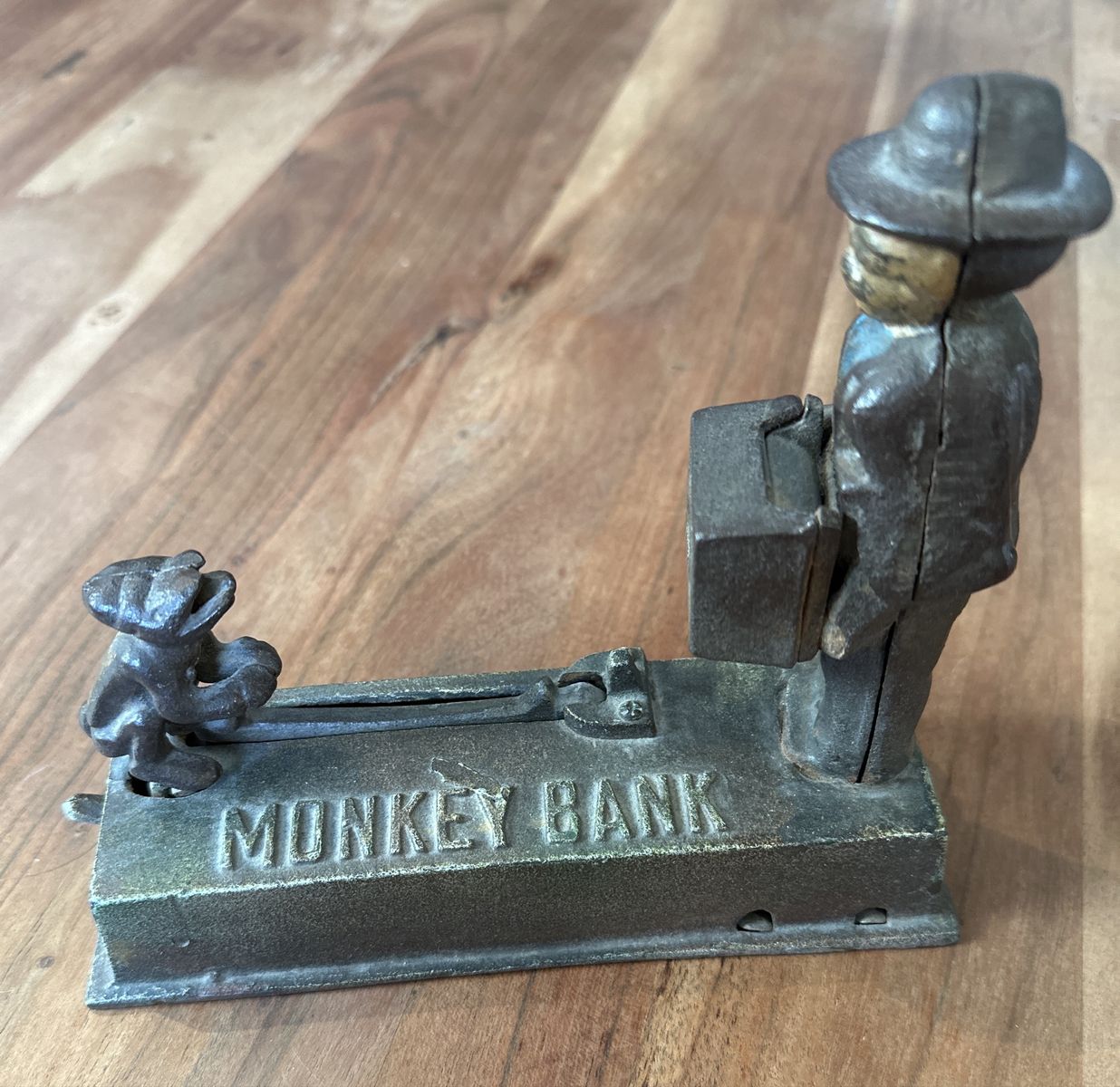Vintage Cast Iron Mechanical Monkey Bank