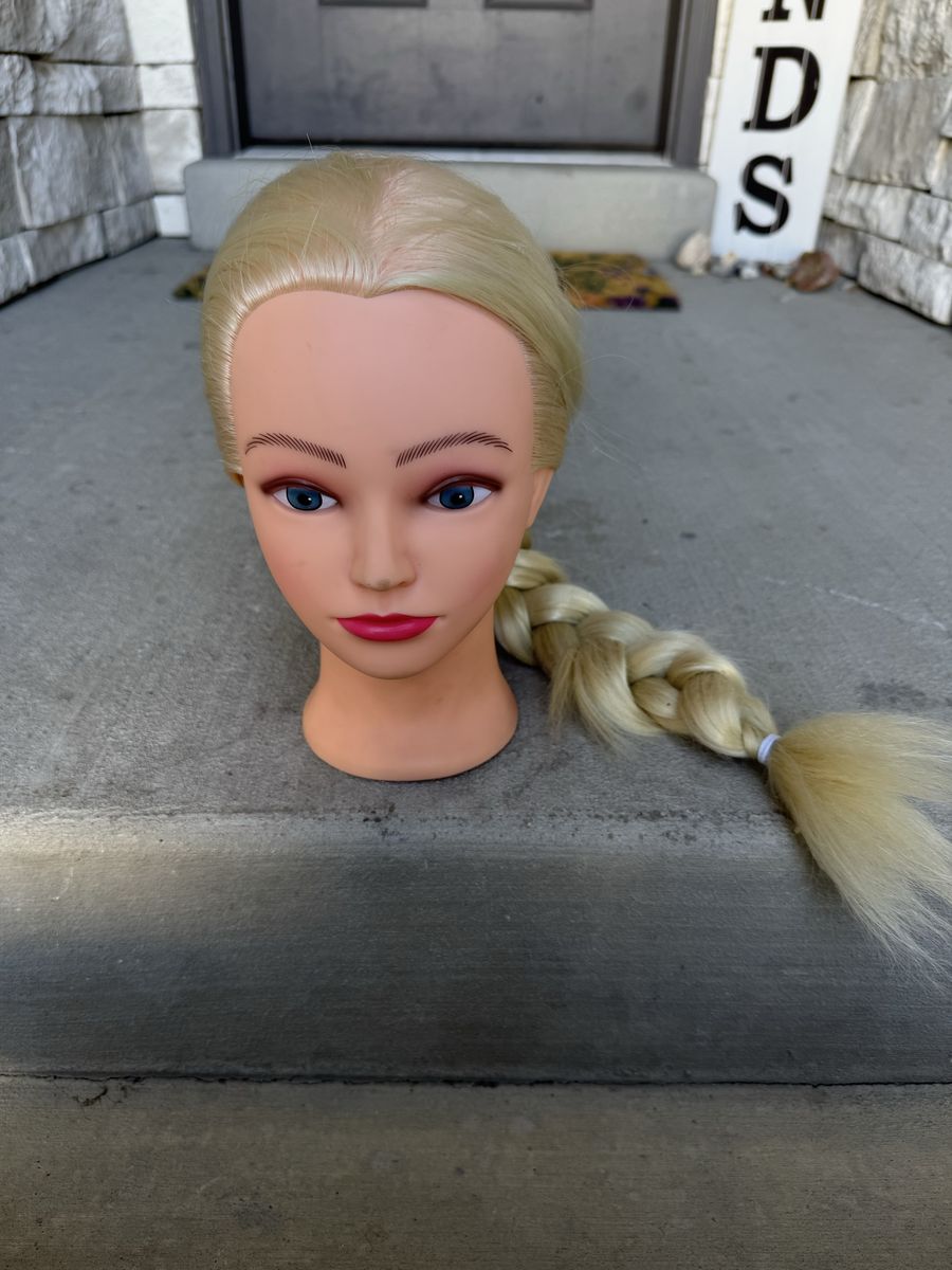 Blonde Mannequin Head with Hair Braided - Practice Styling & Cosmetology
