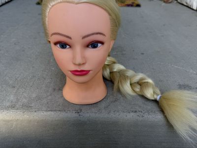 Blonde Mannequin Head with Hair Braided - Practice Styling & Cosmetology