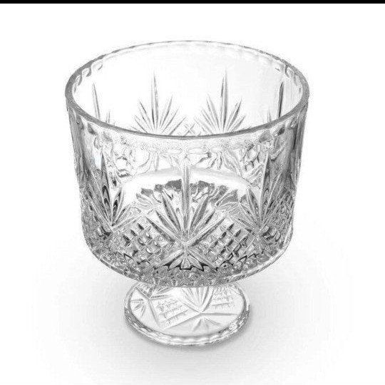 Godinger Dublin Footed Crystal Trifle Bowl - 9.5" Diameter, 7.5" Height, 110 oz Capacity