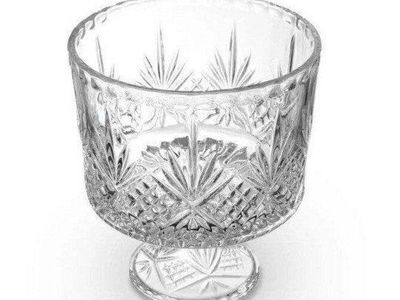 Godinger Dublin Footed Crystal Trifle Bowl - 9.5" Diameter, 7.5" Height, 110 oz Capacity