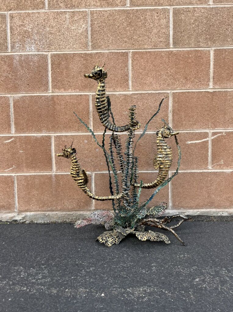 Nautical Seahorse Sculpture Metal Del Hodges Fish