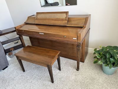 Vintage Baldwin Acrosonic Upright Piano with Matching Bench