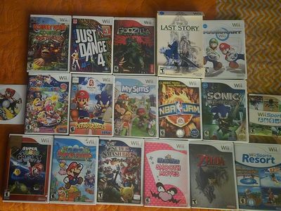 Nintendo Wii game bundle including Wii Sports Resort! Trades considered~!