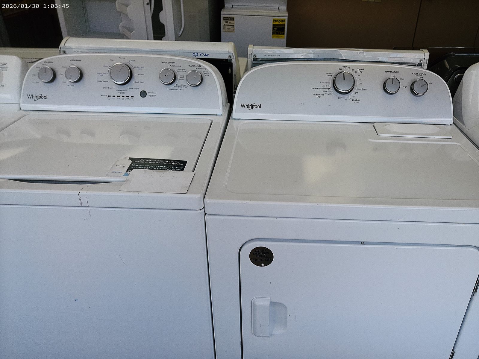 High Efficiency Washer and Dryer~90 Day Guarantee~With Agitator