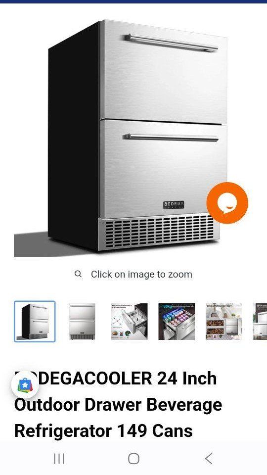 24 In. Stainless Steel Outdoor Drawer Beverage Refrigerator, 149 Cans Capacity